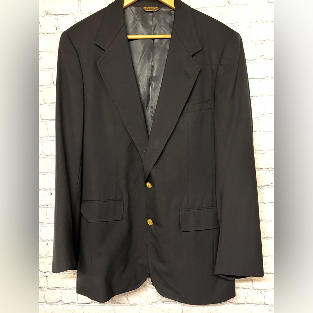 Vintage Southwick Navy Gold Brass Tone Buttons Academia Preppy Classic Blazer M